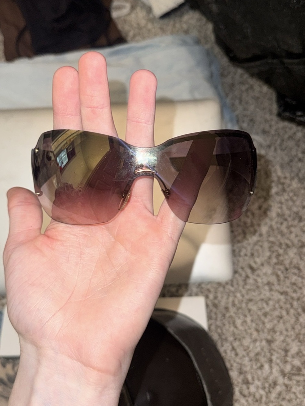Gucci Women’s Gradient Brown to Purple Rimless Sunglasses